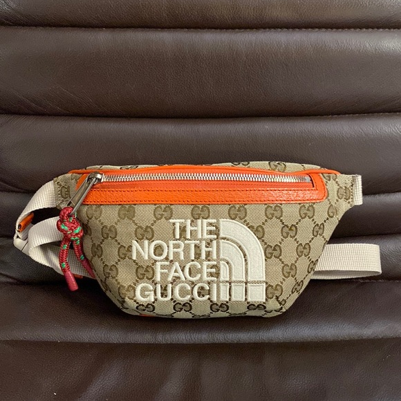 The North Face x Gucci limited edition GG supreme logo monogram waist bag NEW - Picture 2 of 6